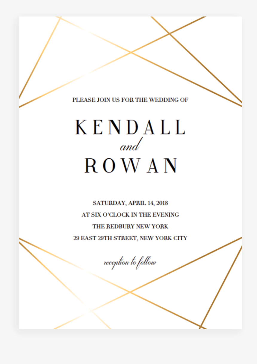 Modern Wedding Invitation Template - Triangle, HD Png Download, Free Download