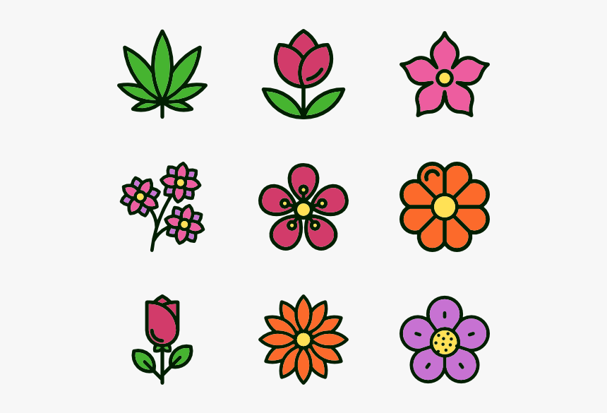 Flowers - Flat Flowers Icon Png, Transparent Png, Free Download