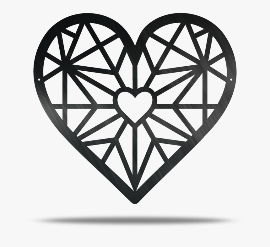 Geometric Heart Pattern Wall Art, HD Png Download, Free Download