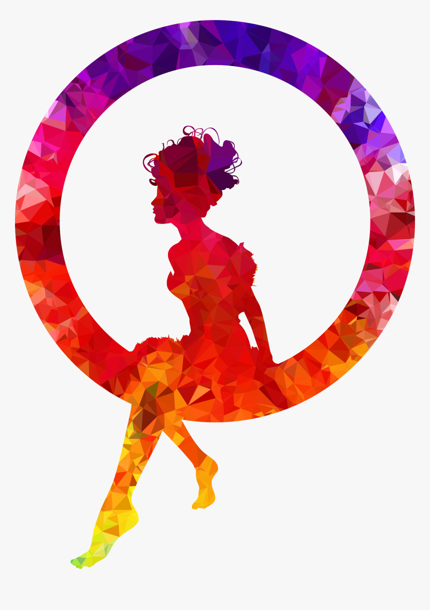 Topaz Sapphire Ruby Fairy Sitting In A Circle Silhouette - Sitting Girl Silhouette Png, Transparent Png, Free Download