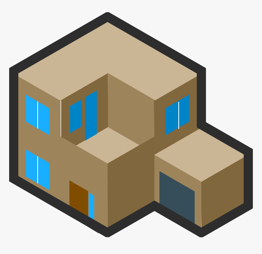 Simple Isometric House Drawing, HD Png Download, Free Download