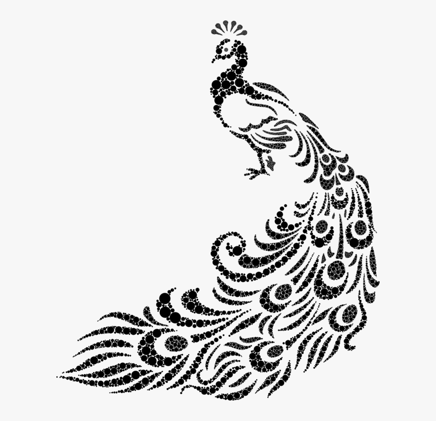 Art,monochrome Photography,body Jewelry - Black And White Peacock Art, HD Png Download, Free Download