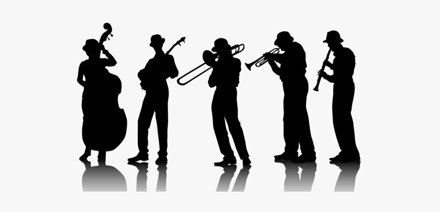 Jazz Musician Png Hd - Jazz Band Silhouette Png, Transparent Png, Free Download