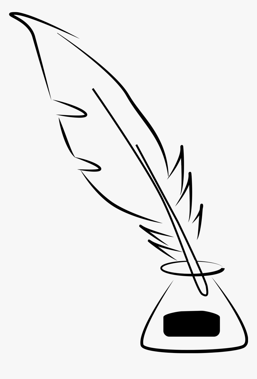 Black And White Drawing - Quill And Ink Clip Art, HD Png Download, Free Download