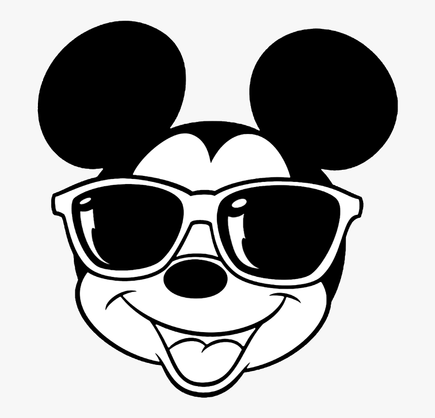 Mickey Mouse Sunglasses Clipart - Mickey Mouse Face With Glasses, HD Png Download, Free Download