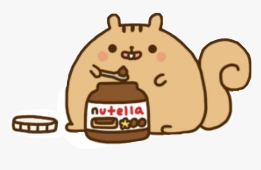 Pusheen Squirrel Eating Nutella Clipart , Png Download - Cute Squirrel Eating Nutella, Transparent Png, Free Download