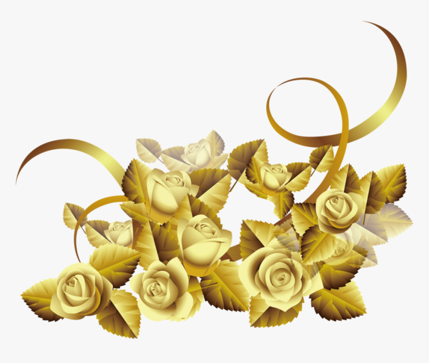 #mq #gold #roses #rose #flowers #flower #garden #nature - Gold Flower Vector Png, Transparent Png, Free Download