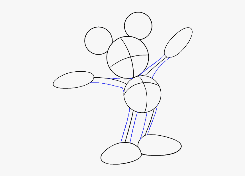 How To Draw Mickey Mouse - Racketlon, HD Png Download, Free Download