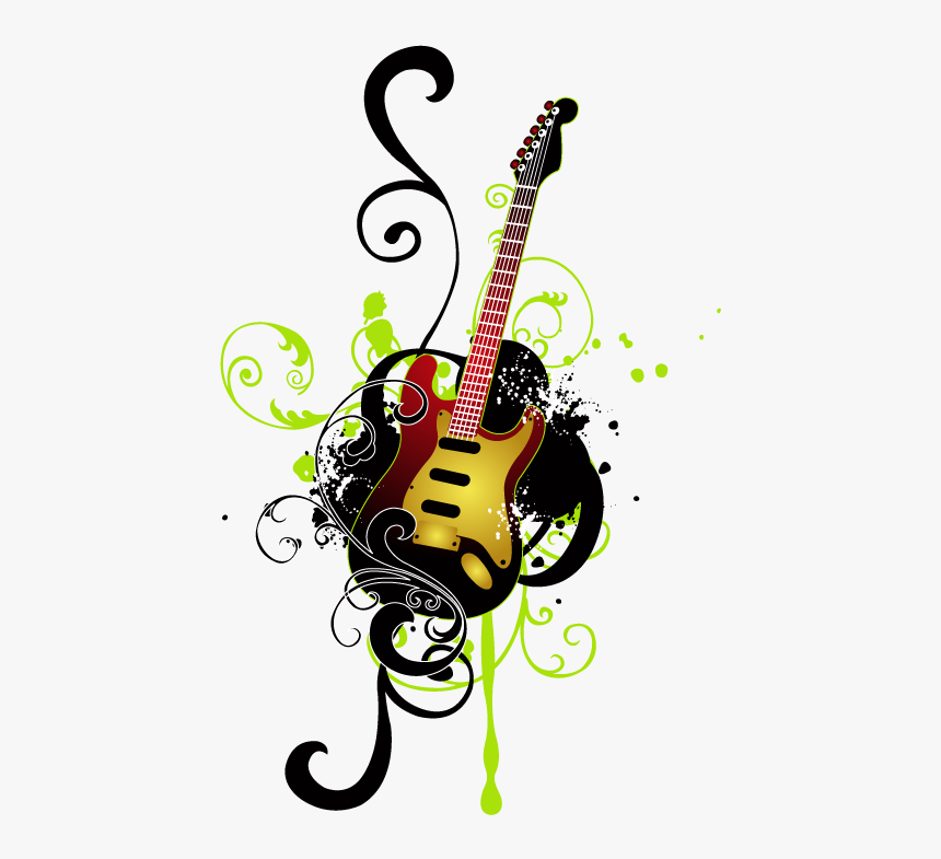Poster Material Illustration Guitar Instrument Musical - Guitar Vector, HD Png Download, Free Download