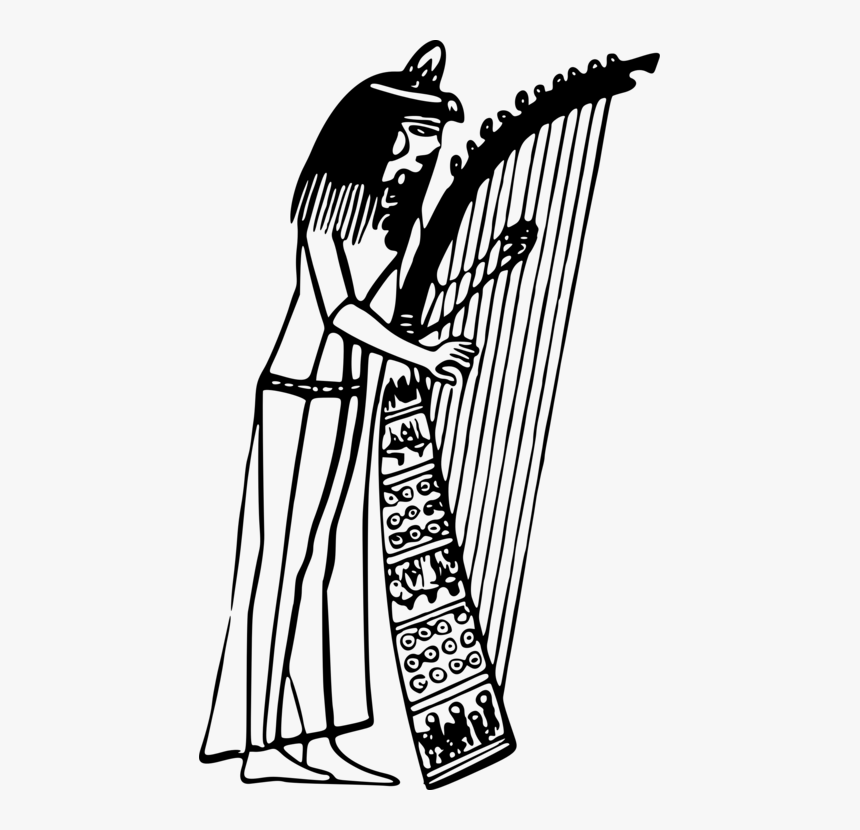 Transparent Harmonica Clipart - Egyptian Music Instrument Clip Art Black And White, HD Png Download, Free Download