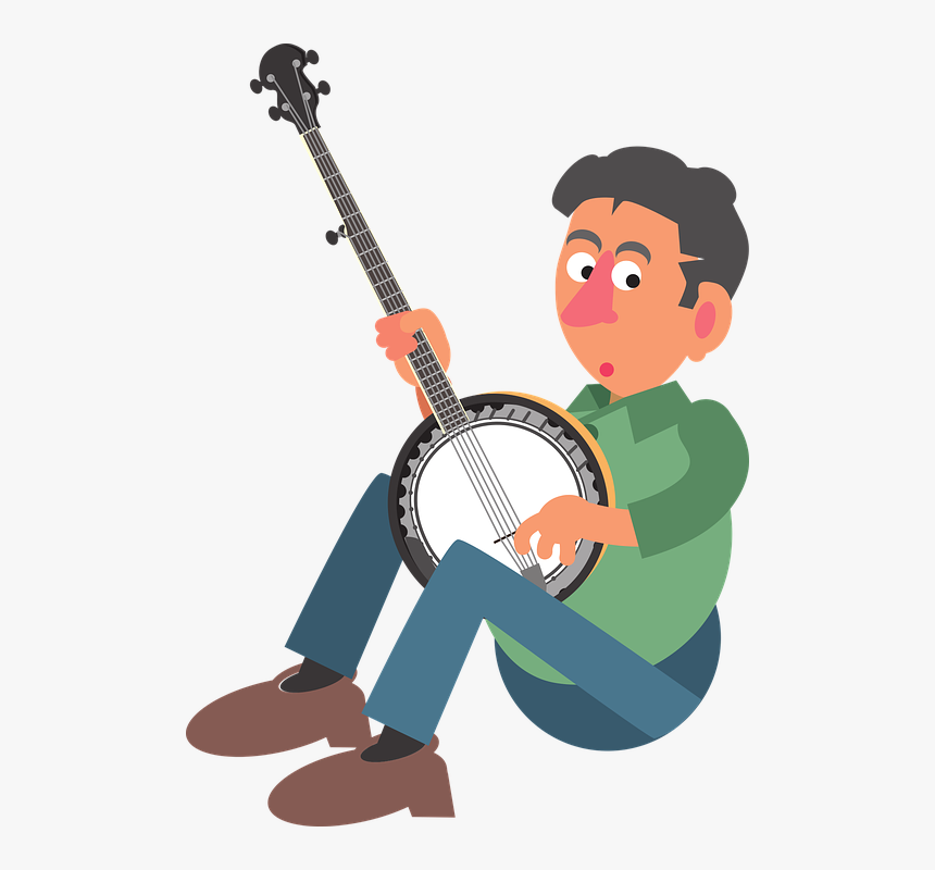 Banjo, Music, Player, Bluegrass, Musician, Band - Pemain Musik Vektor Png, Transparent Png, Free Download