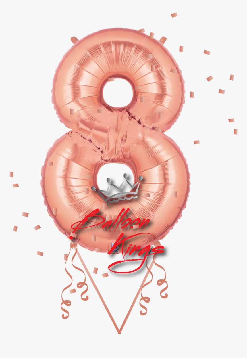 Rose Gold Number - Star Letter 8 Balloon Gold, HD Png Download, Free Download