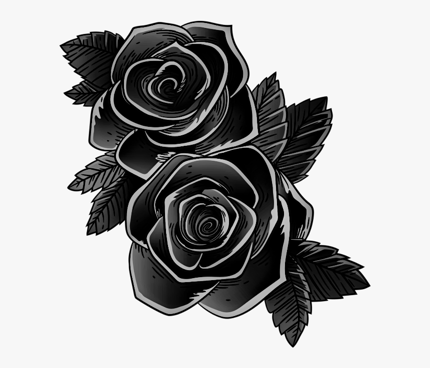 Blackandwhite Black Roses Eose Blackroses Blackrose Purple And Blue Rose Tattoo Design Hd Png Download Kindpng,Modern Style Minimalist Modern Small Apartment Design