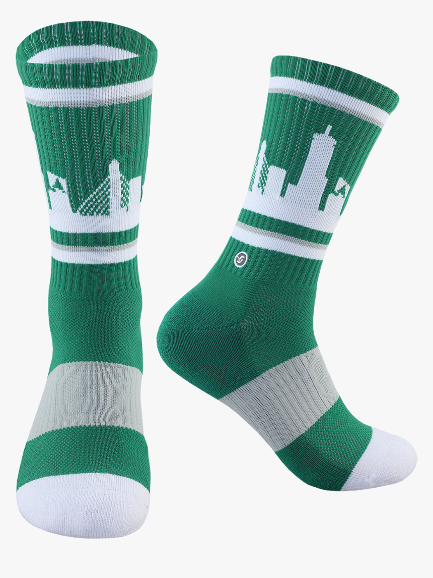 Celtics Colors Philadelphia Skyline, Boston Skyline, - Sock, HD Png Download, Free Download