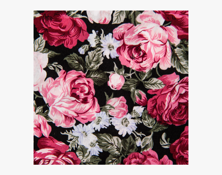 Cotton Poplin Printed Roses Dusty Pink/black - Garden Roses, HD Png Download, Free Download