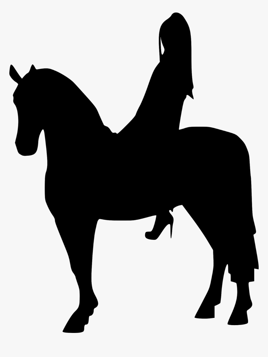 Transparent Woman Back Png - Woman Riding Horse Silhouette, Png Download, Free Download