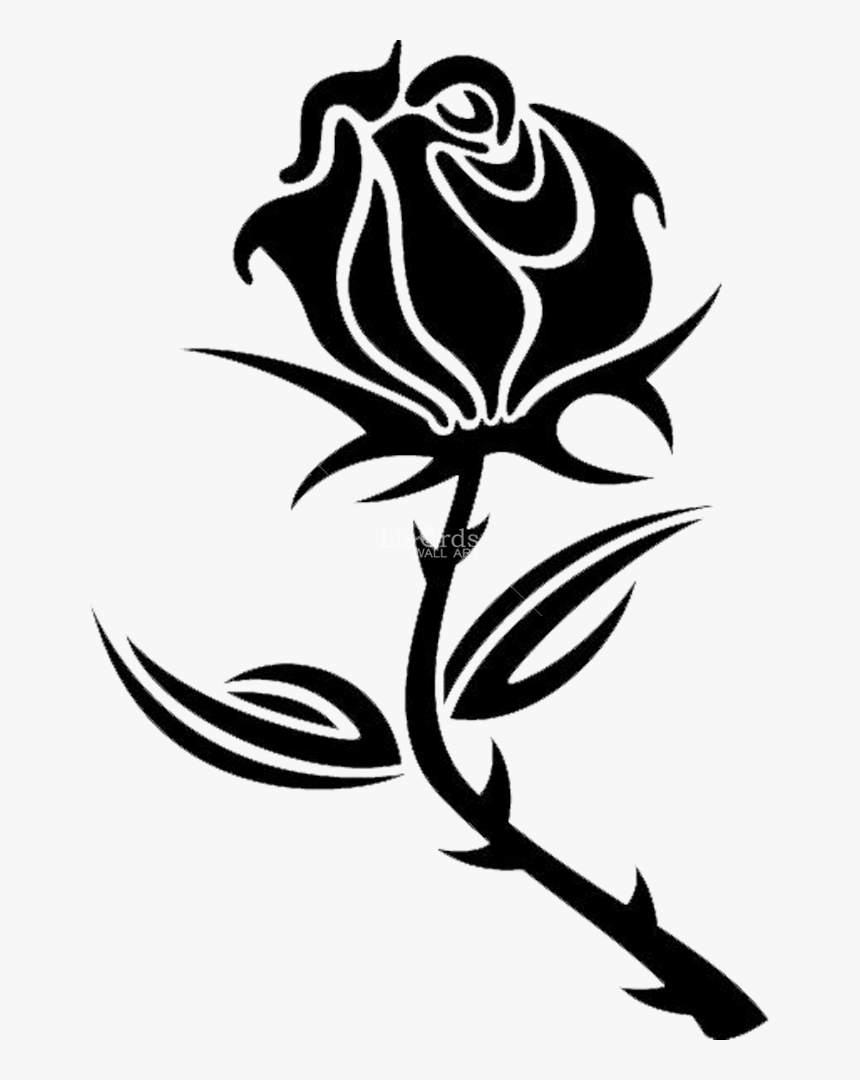 Black Rose Drawing Clip Art - Black Rose Line Art, HD Png Download, Free Download