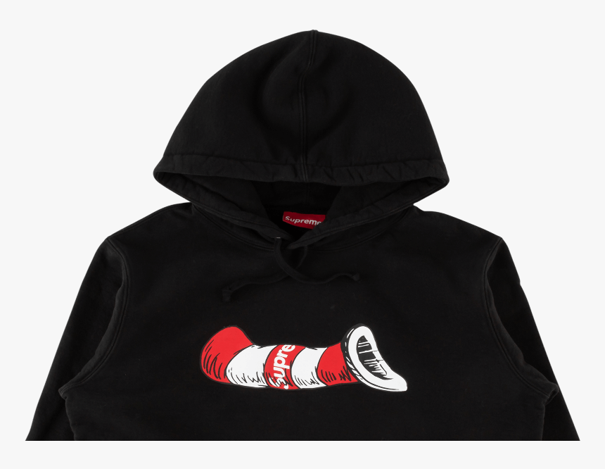 Supreme Cat In The Hat Hooded Sweatshirt , Png Download - Hoodie, Transparent Png, Free Download