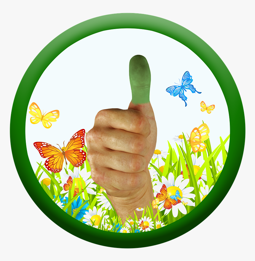 Thumb, Green Thumb, Thumbs Up, Nature, Care, Positive, HD Png Download, Free Download