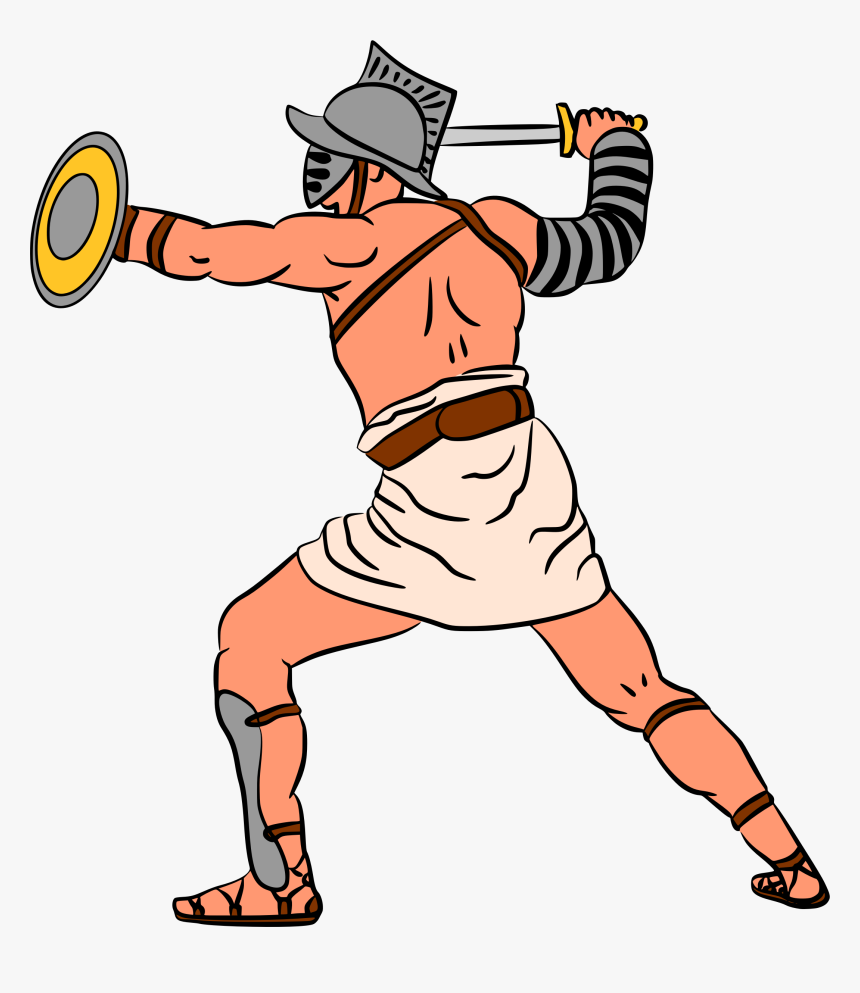 Image Royalty Free Library Ancient Gladiator Cartoon - Roman Gladiators Clip Art, HD Png Download, Free Download