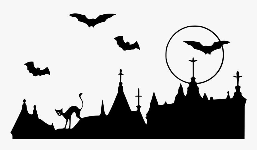 Halloween Bat Free Png Image - Transparent Background Halloween Silhouette Clipart, Png Download, Free Download