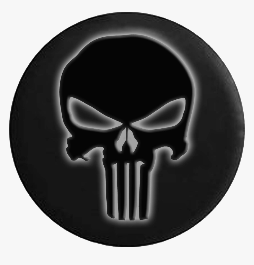 Glowing Punisher Skull Jeep Off Road Rv Camper Spare - Red And Black Punisher Logo, HD Png Download, Free Download