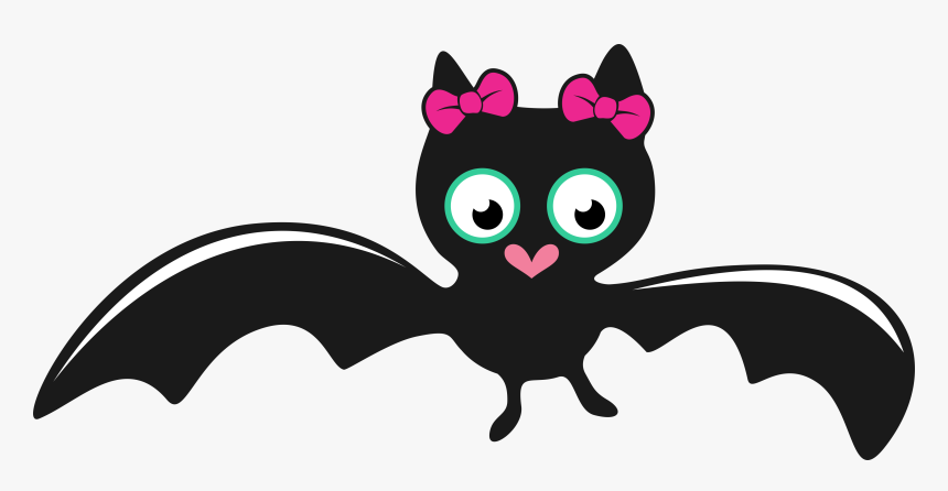 Bat Girl Cute Halloween Svg Cuttable Design - Cute Halloween Bat Clipart, HD Png Download, Free Download