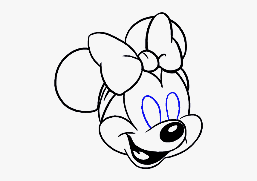 How To Draw Minnie Mouse In A Few Easy Steps Easy Drawing - Minnie Mouse Simple Drawing, HD Png Download, Free Download