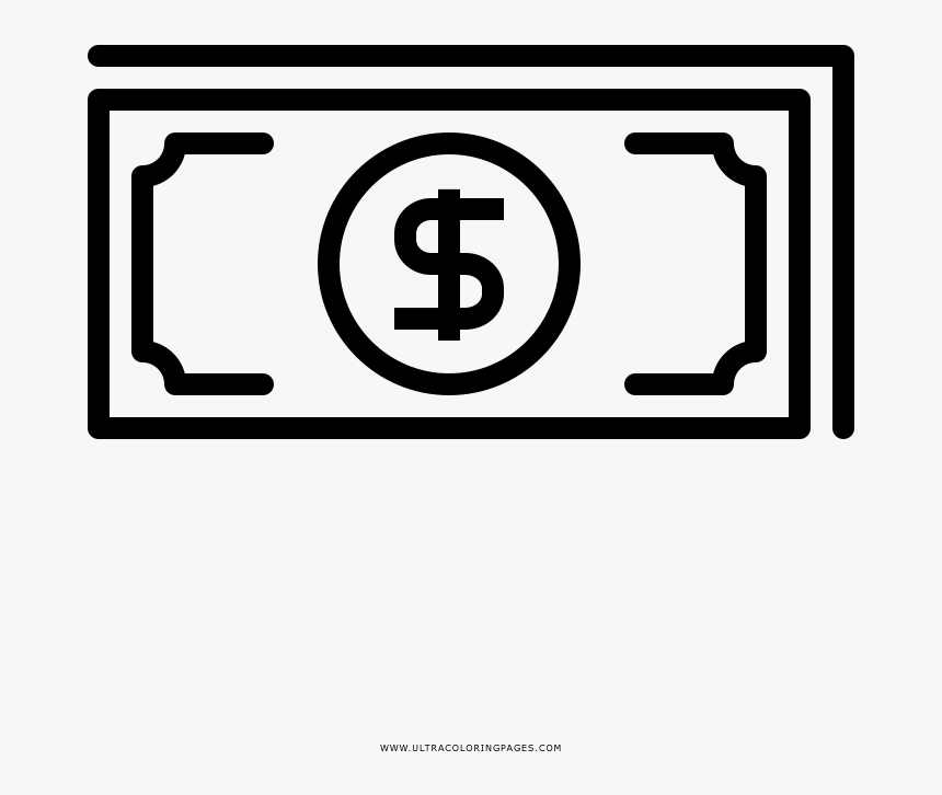 Dollars Coloring Page - Dollar Bills Icon Png, Transparent Png, Free Download