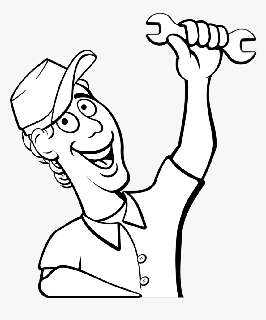 Technician - Mechanic Black And White, HD Png Download, Free Download