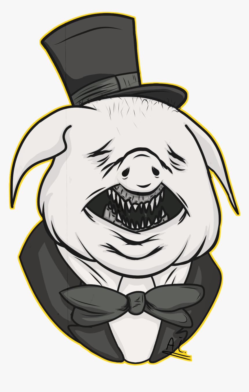 That Creepy Silent Movie Pig - Pig Creepy Art, HD Png Download, Free Download