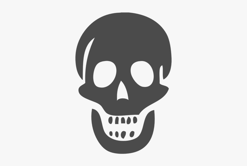 Scary Skull Vector Image - Skeleton Face Silhouette, HD Png Download, Free Download