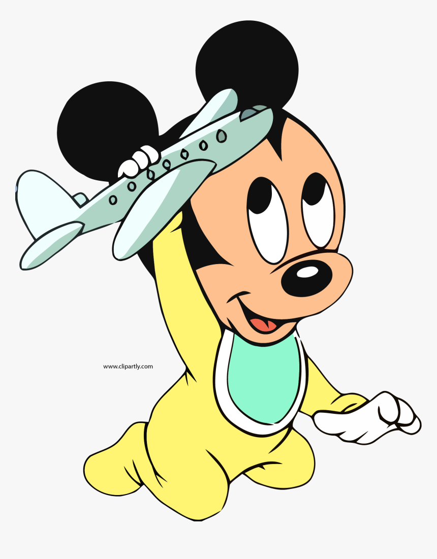 Baby Mickey Mouse Playing Toy Plane Clipart Png Cartoon Disney Baby Mickey Mouse Transparent Png Kindpng