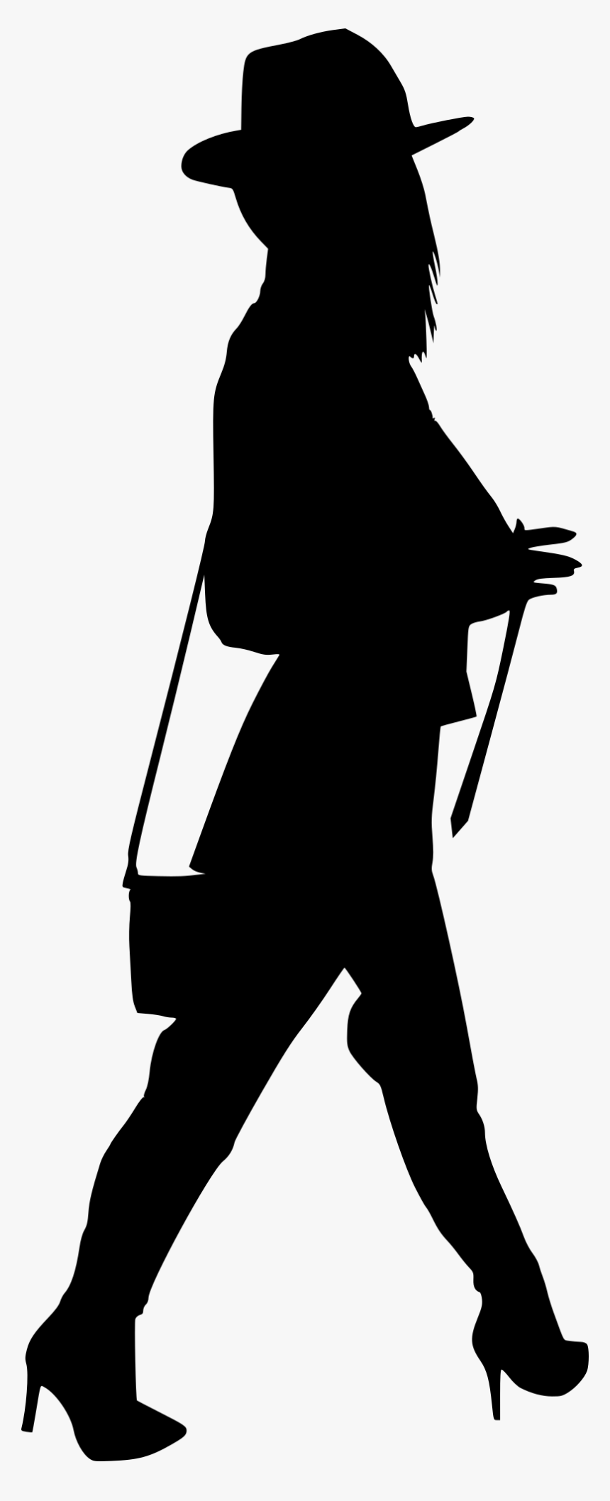 Silhouette Woman Walking Clipart, HD Png Download, Free Download