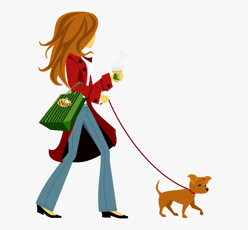 Dog Walker Png Transparent Stock Techflourish Collections - Girl Walking Dog Cartoon, Png Download, Free Download