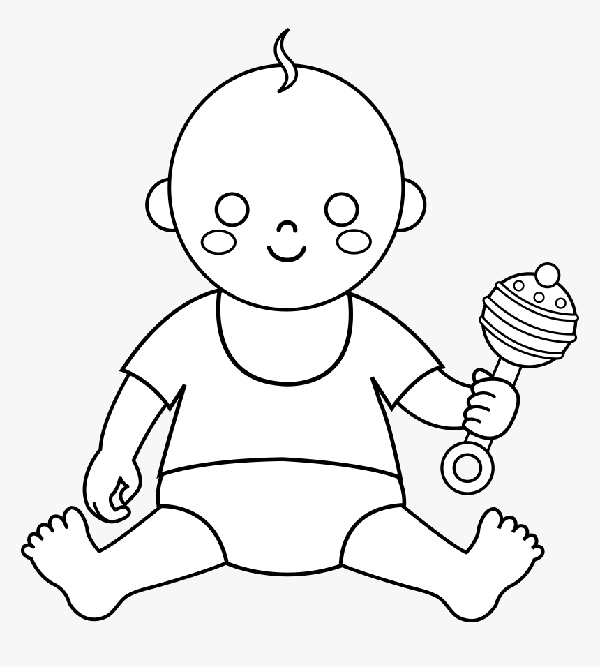 Transparent Baby Hand Png - Baby Sitting Down Outline, Png Download, Free Download