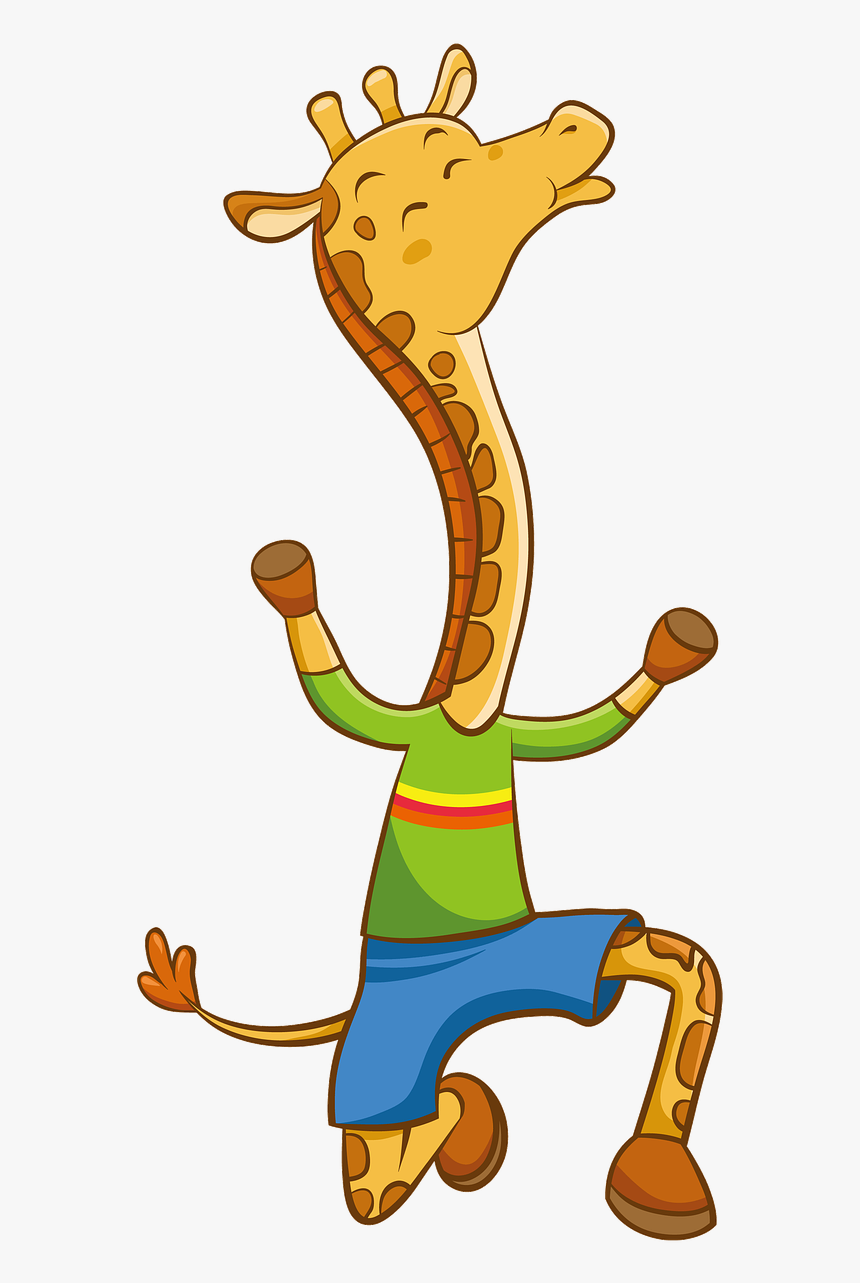 Cartoon Hand-painted Giraffe Free Picture - Cartoon Giraffe In Sport, HD Png Download, Free Download