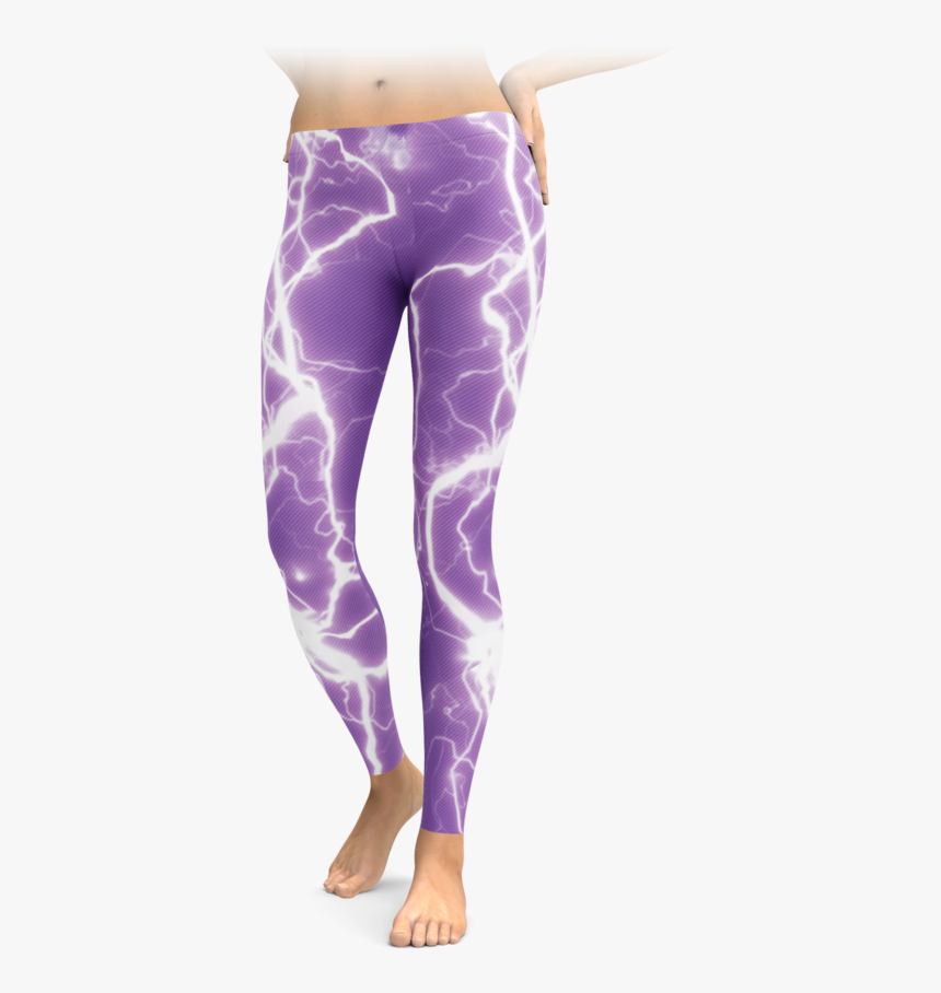 Purple Lightning Leggings - Tights, HD Png Download, Free Download