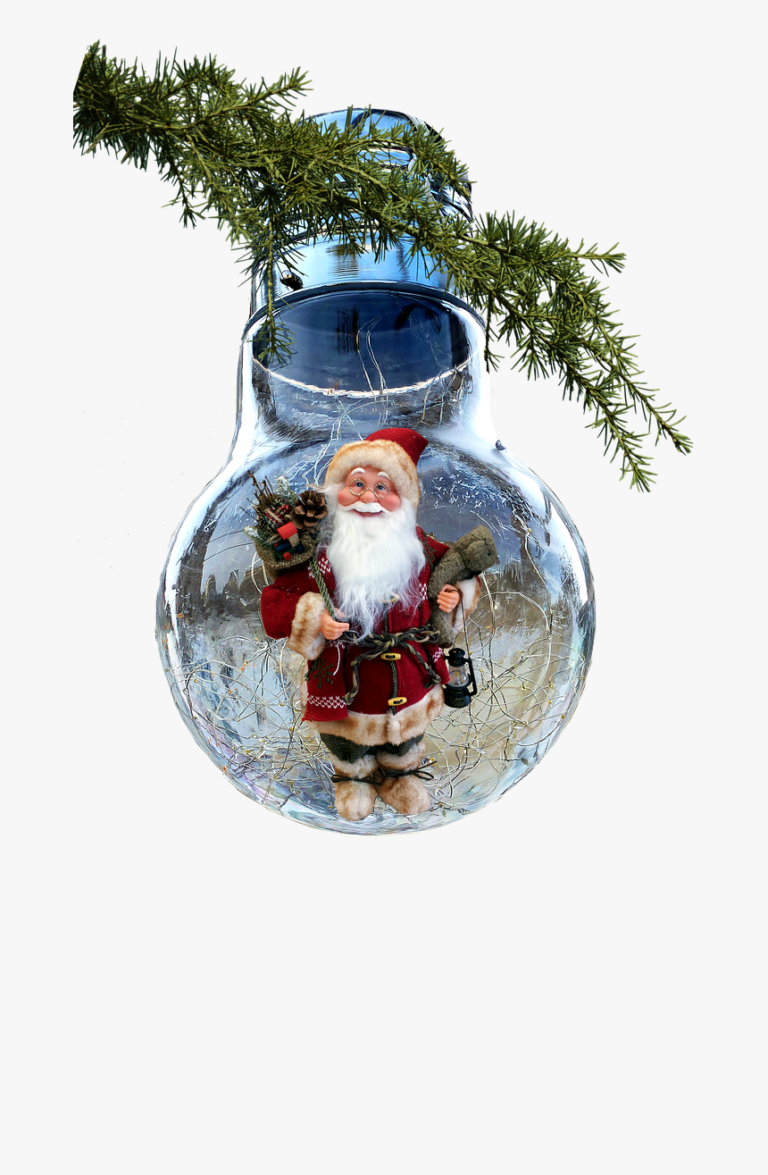 Christmas Bulb Pere Noel Free Picture - Christmas Ornament, HD Png Download, Free Download