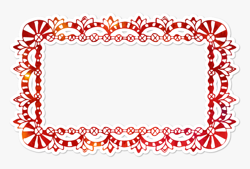 Frame, Christmas, Red, Mandala, Border, Decoration - Picture Frame, HD Png Download, Free Download