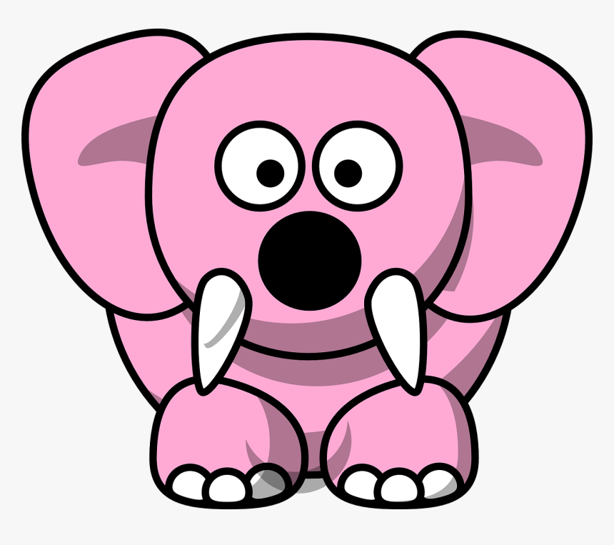 Elephant Cartoon Cute - Cartoon Elephant Front, HD Png Download, Free Download