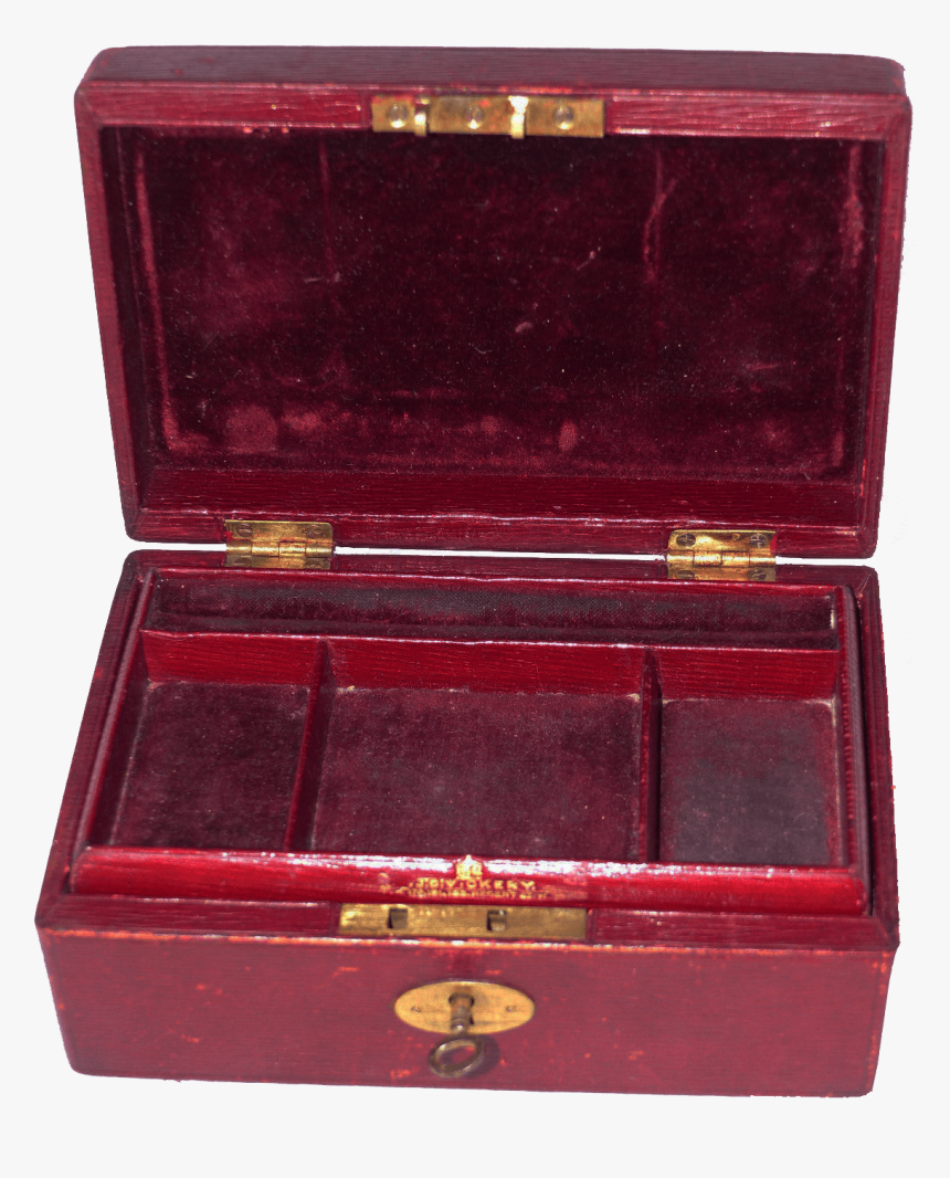 Antique Red Leather Jewellery Box Transparent Image - Jewelry Box Transparent Background, HD Png Download, Free Download