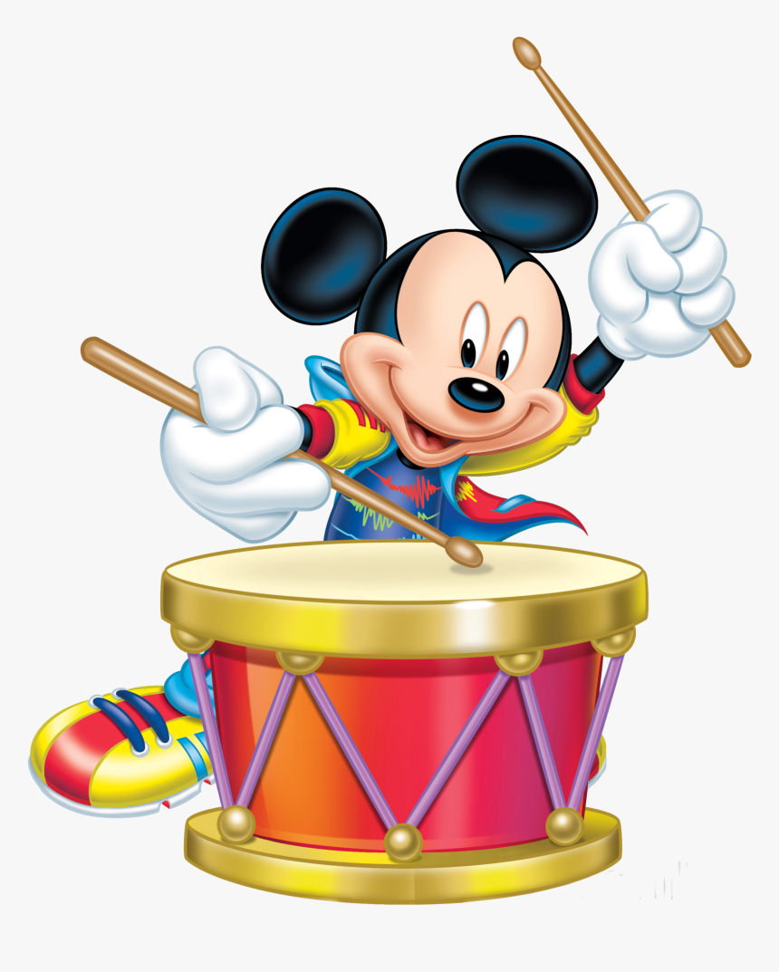 Mickey Mouse With Drum Transparent Png Clip Art Imageu200b - Mickey Mouse Drum, Png Download, Free Download