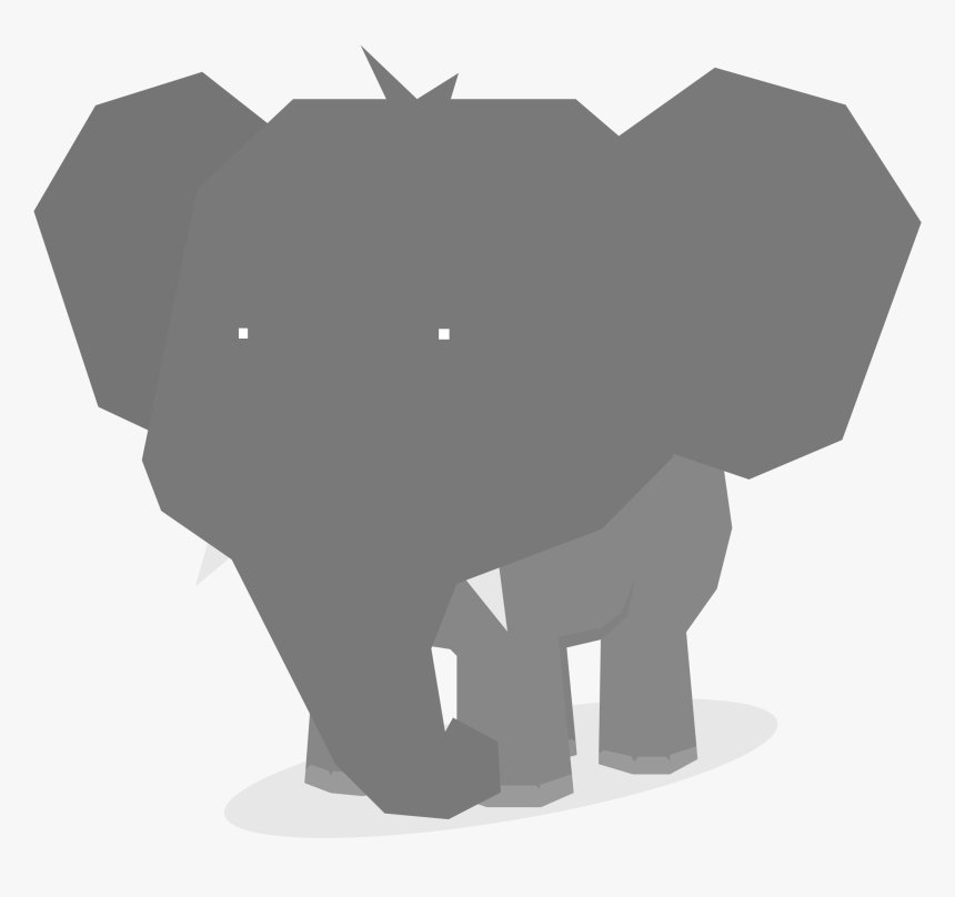 Elephant Minimal Flat Design Animal Clip Arts - Elephant, HD Png Download, Free Download