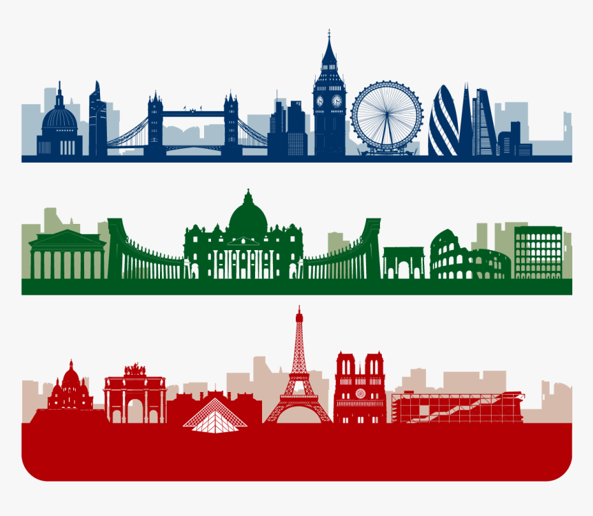 Paris London Skyline Silhouette - City Skyline Vector Silhouette London, HD Png Download, Free Download