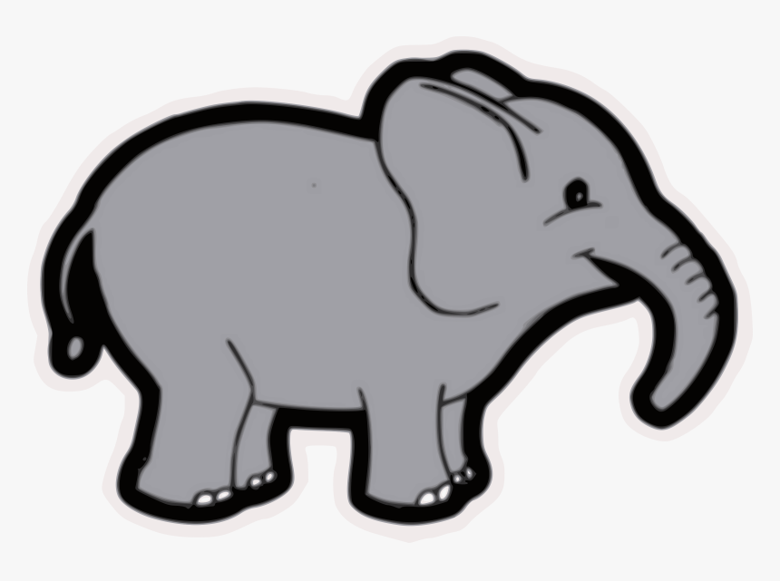 Baby Elephant Vector Clip Art - Drawing Of African Bush Elephant, HD Png Download, Free Download