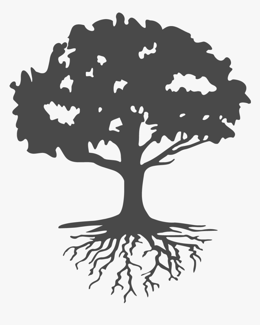 Roots Clipart Landscaping - Tree With Roots Silhouette, HD Png Download, Free Download