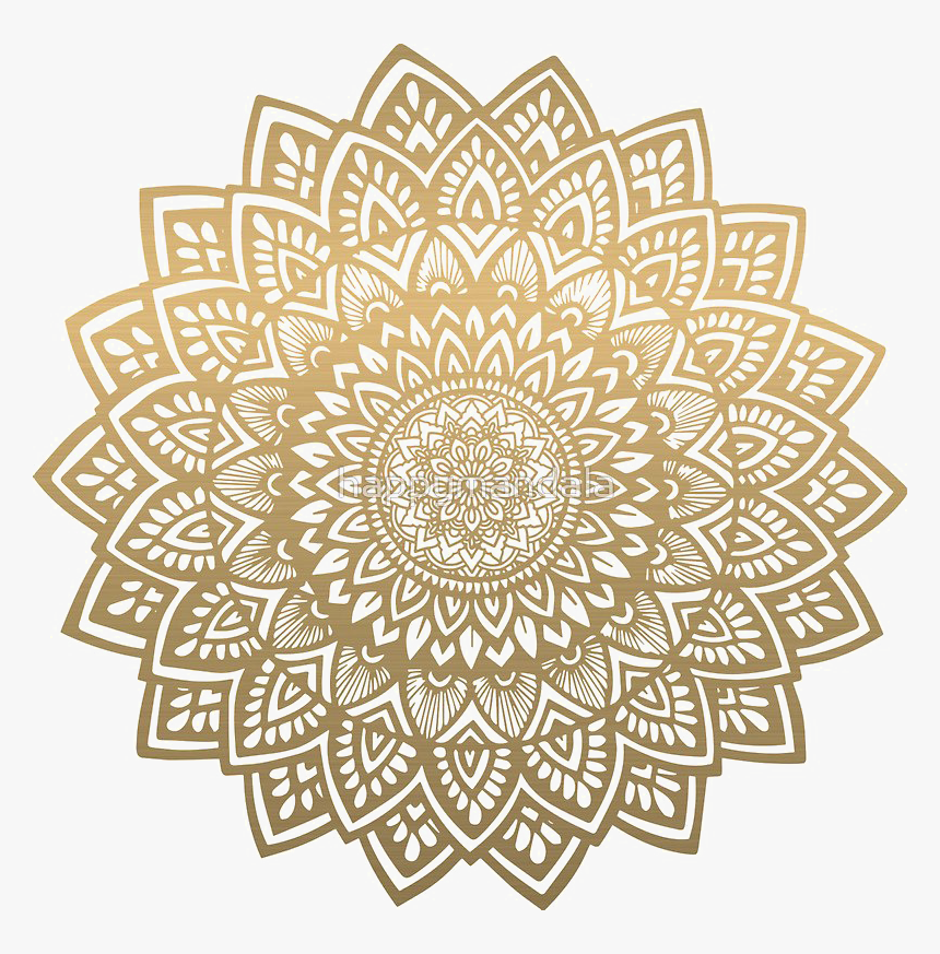 Gold T-shirt Sticker Redbubble Mandala - Transparent Background Mandala Png, Png Download, Free Download