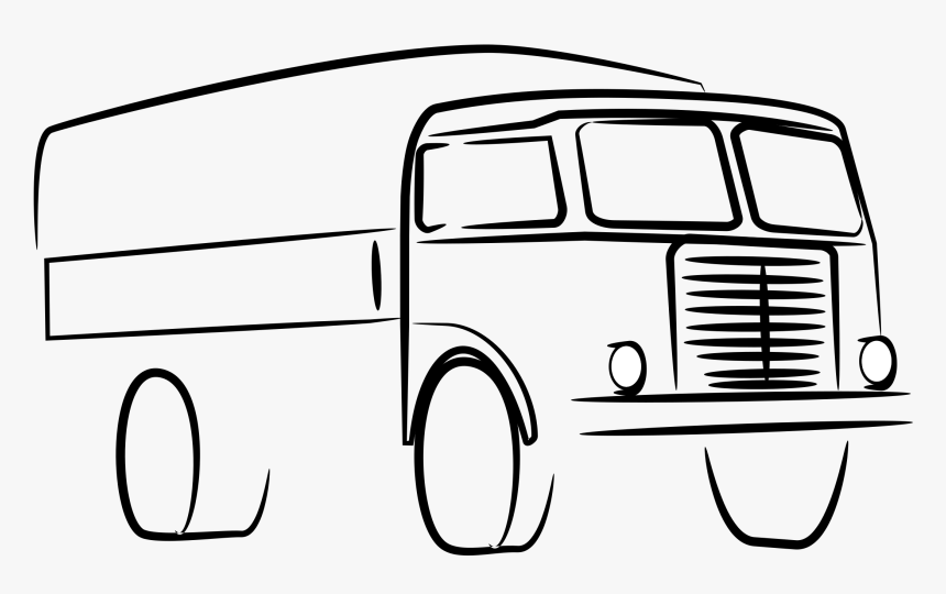 Transparent Truck Silhouette Png - Truck Clipart Black And White, Png Download, Free Download