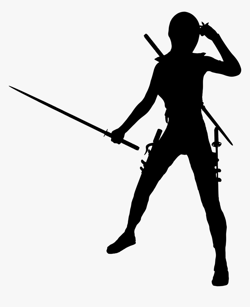Female Ninja Silhouette Icons Png - Female Ninja Silhouette, Transparent Png, Free Download